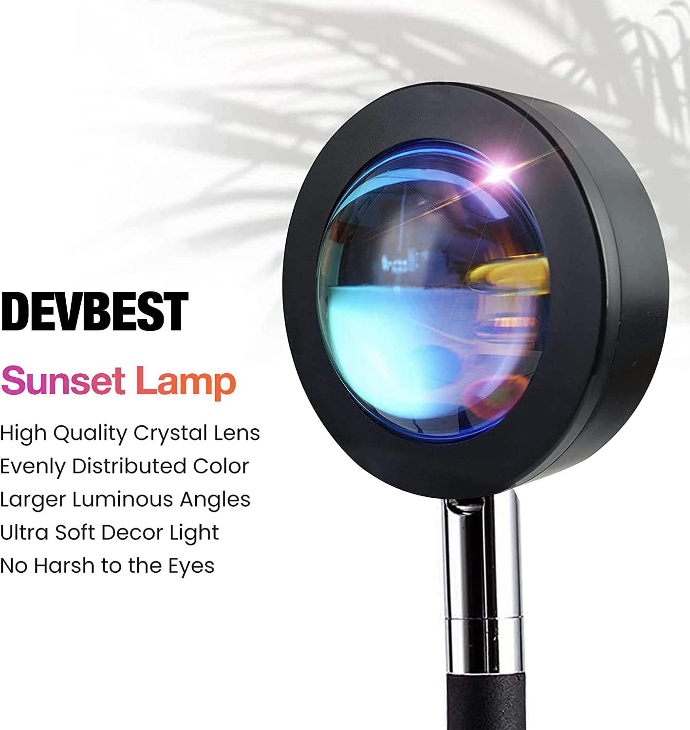 Sunset Lamp Projection, Sun Lamp, Sunlight Lamp Projector, Manual Control Light Projector, Golden Hour 4 Filter 6 Color Changing Night Light for Sunset Projection Lamp, Photography/Party/Home/Bedroom