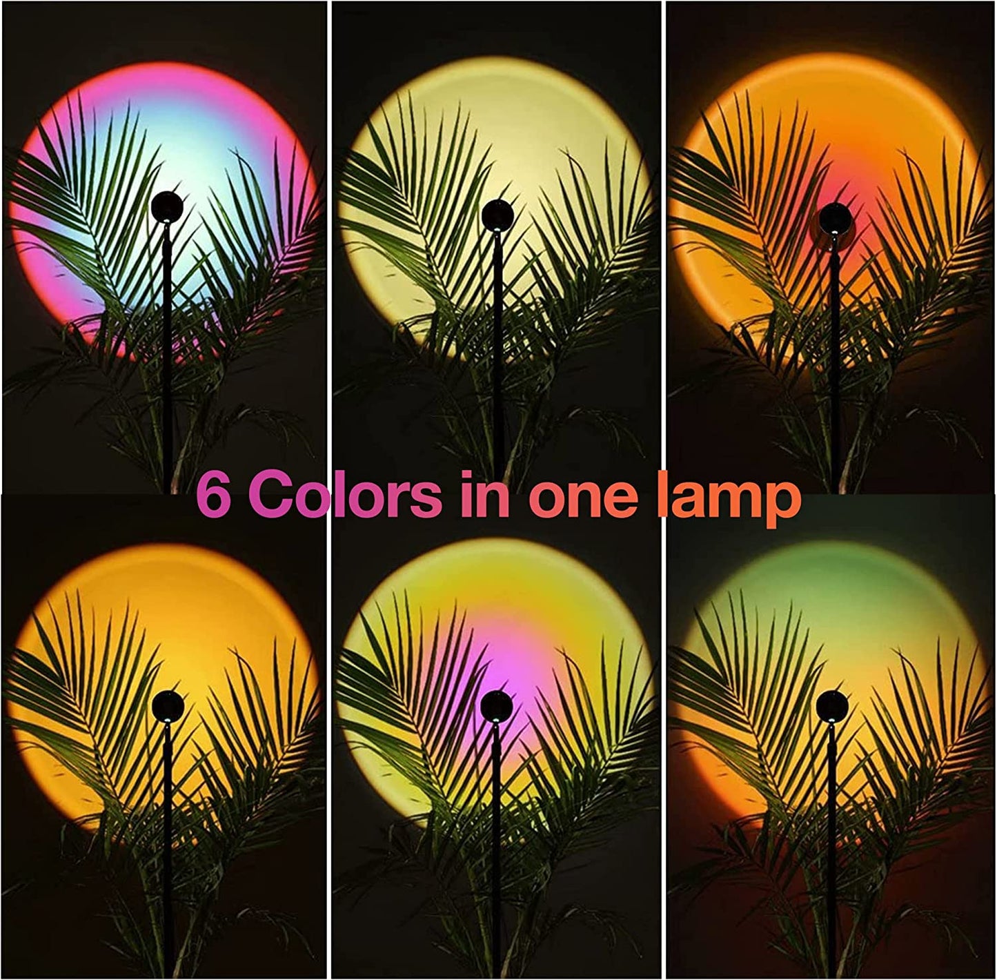 Sunset Lamp Projection, Sun Lamp, Sunlight Lamp Projector, Manual Control Light Projector, Golden Hour 4 Filter 6 Color Changing Night Light for Sunset Projection Lamp, Photography/Party/Home/Bedroom